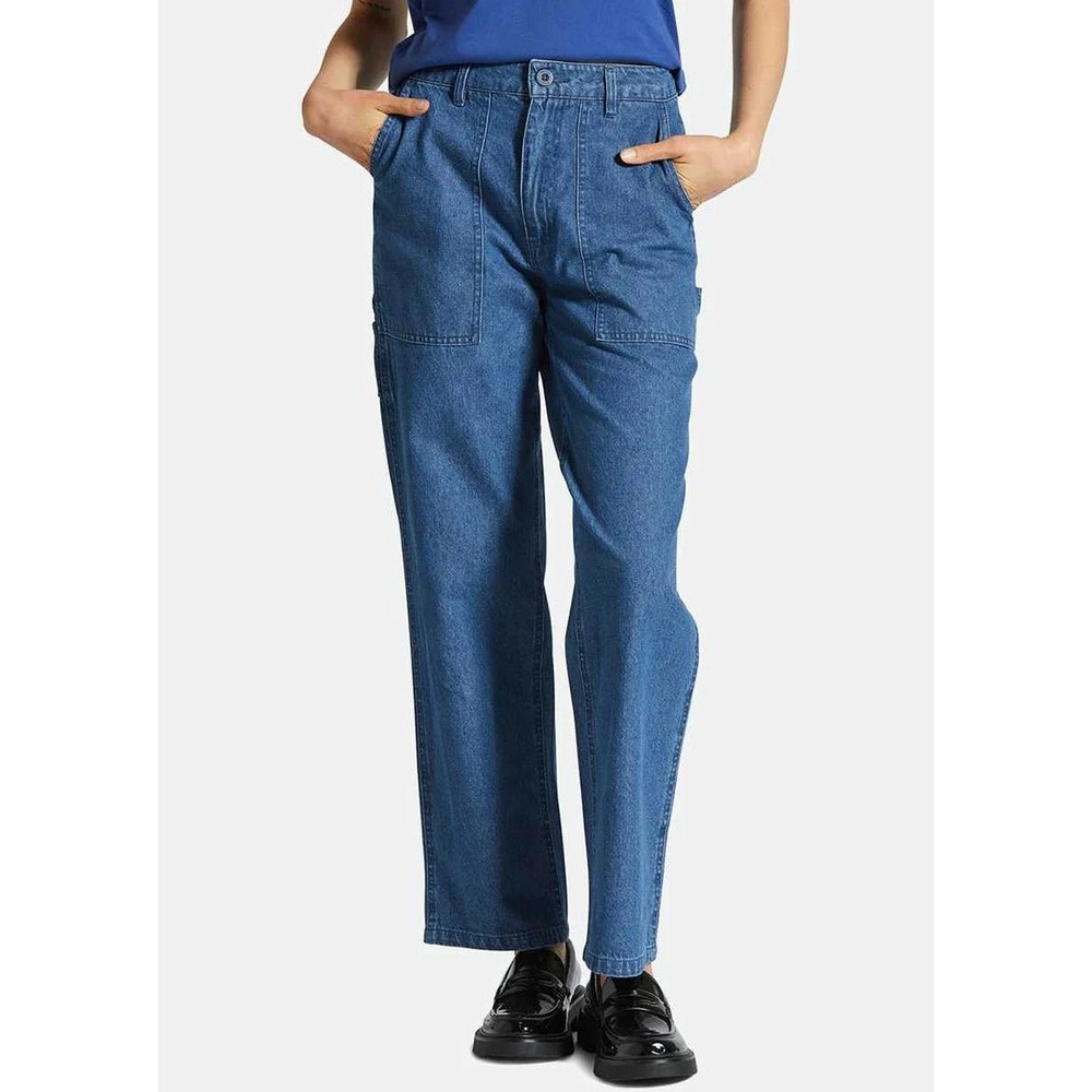 Brixton Alameda Trouser Womens Medium Indigo Denim Carpenter Straight Leg Pants